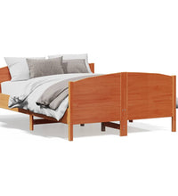 Massivholzbett ohne Matratze Wachsbraun 140x190 cm Kiefernholz