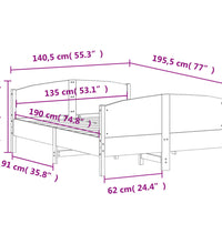 Massivholzbett ohne Matratze 135x190 cm Kiefernholz