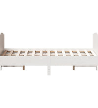 Massivholzbett ohne Matratze Weiß 135x190 cm Kiefernholz