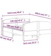 Massivholzbett ohne Matratze 120x190 cm Kiefernholz