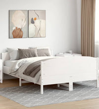 Massivholzbett ohne Matratze Weiß 120x190 cm Kiefernholz