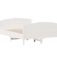 Massivholzbett ohne Matratze Weiß 120x190 cm Kiefernholz