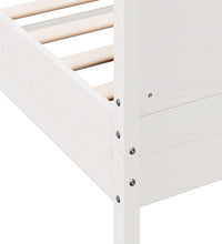 Massivholzbett ohne Matratze Weiß 120x190 cm Kiefernholz