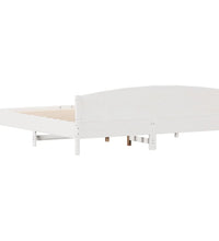 Massivholzbett ohne Matratze Weiß 200x200 cm Kiefernholz