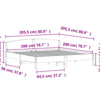 Massivholzbett ohne Matratze Weiß 200x200 cm Kiefernholz