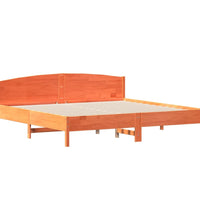 Massivholzbett ohne Matratze Wachsbraun 200x200 Kiefernholz