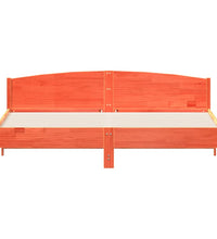 Massivholzbett ohne Matratze Wachsbraun 200x200 Kiefernholz