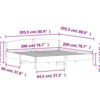 Massivholzbett ohne Matratze Wachsbraun 200x200 Kiefernholz