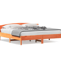 Massivholzbett ohne Matratze Wachsbraun 200x200 Kiefernholz