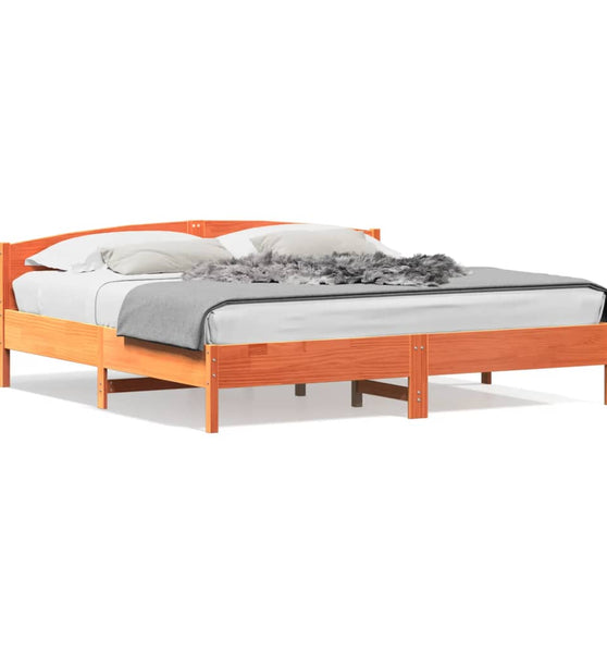 Massivholzbett ohne Matratze Wachsbraun 180x200 Kiefernholz