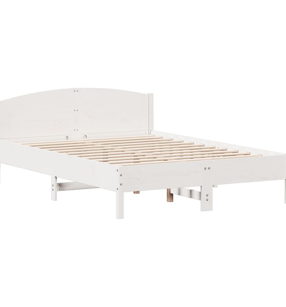 Massivholzbett ohne Matratze Weiß 160x200 Kiefernholz