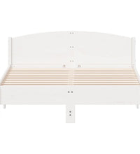 Massivholzbett ohne Matratze Weiß 160x200 Kiefernholz