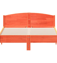 Massivholzbett ohne Matratze Wachsbraun 150x200 cm Kiefernholz