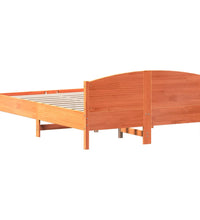 Massivholzbett ohne Matratze Wachsbraun 150x200 cm Kiefernholz