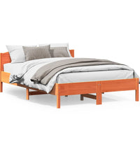 Massivholzbett ohne Matratze Wachsbraun 150x200 cm Kiefernholz