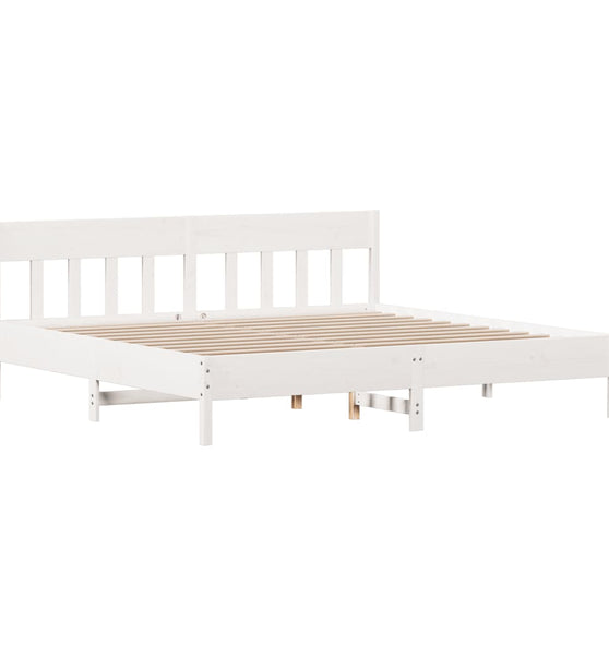 Massivholzbett ohne Matratze Weiß 180x200 cm Kiefernholz