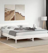 Massivholzbett ohne Matratze Weiß 180x200 cm Kiefernholz