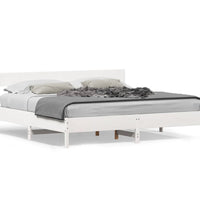 Massivholzbett ohne Matratze Weiß 180x200 cm Kiefernholz