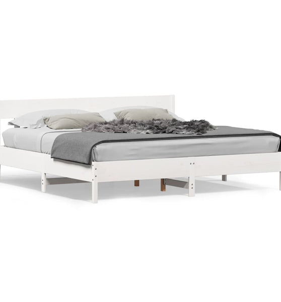 Massivholzbett ohne Matratze Weiß 180x200 cm Kiefernholz