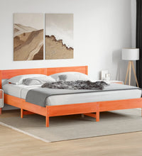 Massivholzbett ohne Matratze Wachsbraun 180x200 Kiefernholz