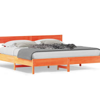 Massivholzbett ohne Matratze Wachsbraun 180x200 Kiefernholz