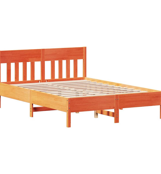 Massivholzbett ohne Matratze Wachsbraun 160x200 Kiefernholz