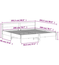 Massivholzbett ohne Matratze 200x200 cm Kiefer
