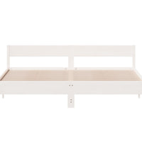 Massivholzbett ohne Matratze Weiß 200x200 cm Kiefernholz