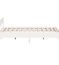 Massivholzbett ohne Matratze Weiß 200x200 cm Kiefernholz