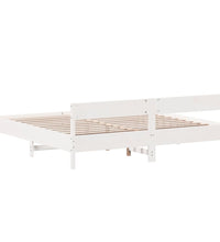 Massivholzbett ohne Matratze Weiß 200x200 cm Kiefernholz
