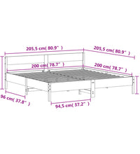 Massivholzbett ohne Matratze Weiß 200x200 cm Kiefernholz