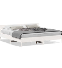 Massivholzbett ohne Matratze Weiß 200x200 cm Kiefernholz