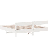 Massivholzbett ohne Matratze Weiß 180x200 cm Kiefernholz