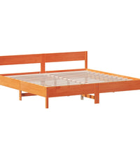 Massivholzbett ohne Matratze Wachsbraun 180x200 Kiefernholz
