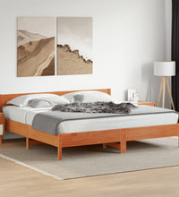 Massivholzbett ohne Matratze Wachsbraun 180x200 Kiefernholz