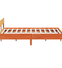 Massivholzbett ohne Matratze Wachsbraun 180x200 Kiefernholz