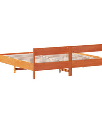 Massivholzbett ohne Matratze Wachsbraun 180x200 Kiefernholz