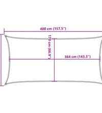 Sonnensegel Hellgrau 4x2 m 100% Polyester Oxford