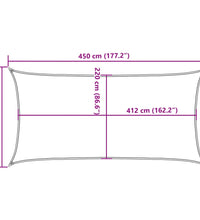 Sonnensegel Hellgrau 4,5x2,5 m 100% Polyester Oxford