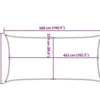 Sonnensegel Hellgrau 5x2,5 m 100% Polyester Oxford