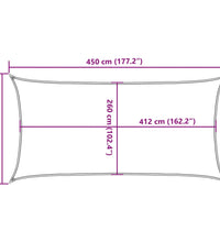 Sonnensegel Hellgrau 4,5x3 m 100% Polyester Oxford