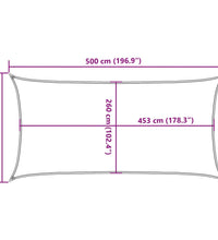 Sonnensegel Hellgrau 5x3 m 100% Polyester Oxford