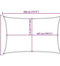 Sonnensegel Hellgrau 5x3,5 m 100% Polyester Oxford