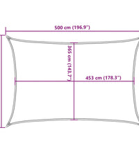 Sonnensegel Hellgrau 5x4 m 100% Polyester Oxford