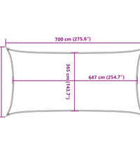 Sonnensegel Hellgrau 7x4 m 100% Polyester Oxford