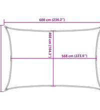 Sonnensegel Hellgrau 6x5 m 100% Polyester Oxford