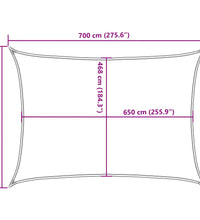 Sonnensegel Hellgrau 7x5 m 100% Polyester Oxford