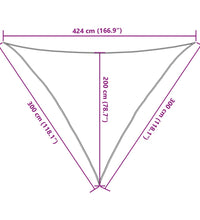 Sonnensegel Hellgrau 3x3x4,24 m 100% Polyester Oxford