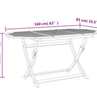 Gartentisch Klappbar 160x85x75 cm Massivholz Akazie