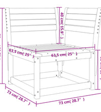 Garten-Ecksofa 73x73x78 cm Massivholz Kiefer